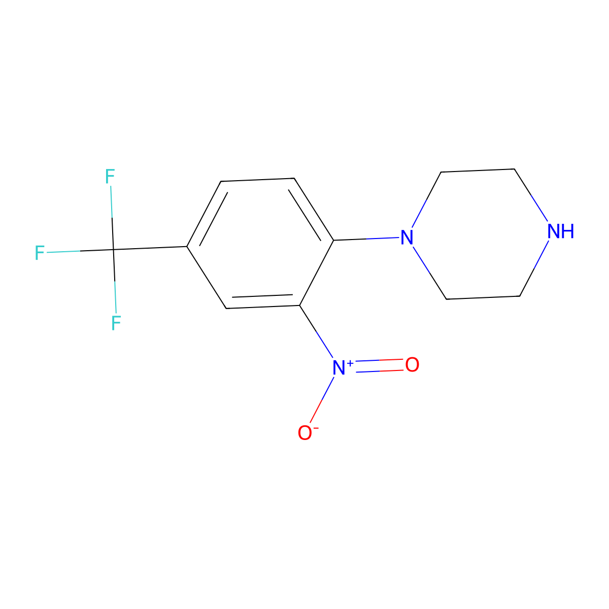 1-[2-Nitro-4-(trifluoromethyl)phenyl]piperazine molecular structure, CAS 58315-38-1