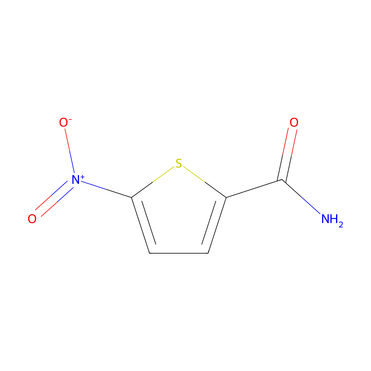 5-Nitrothiophene-2-carboxamide molecular structure, CAS 5832-00-8