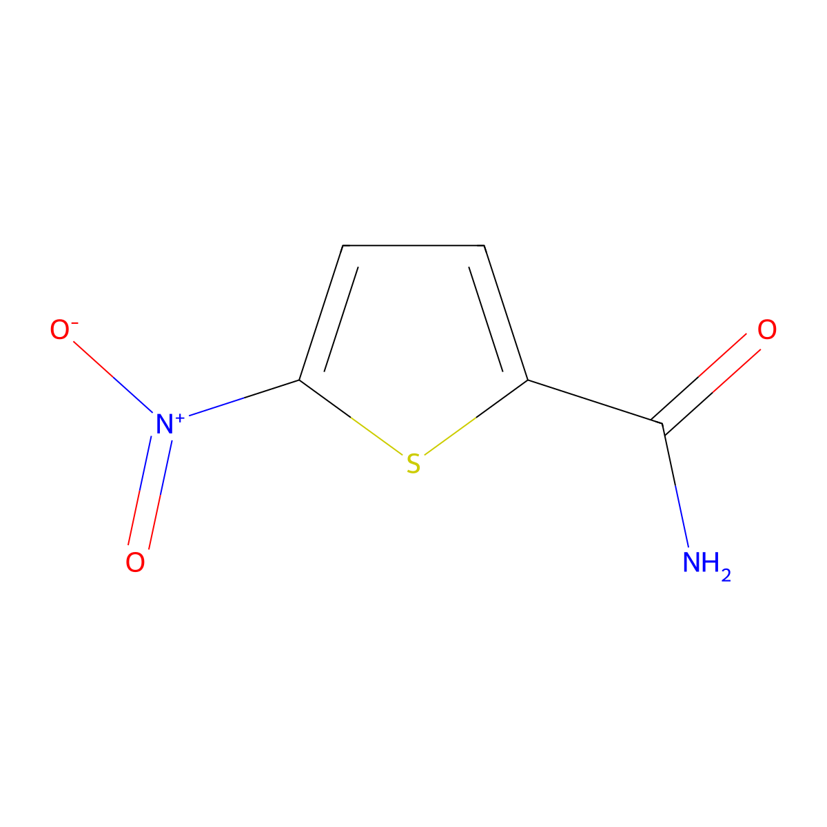 5-Nitrothiophene-2-carboxamide molecular structure, CAS 5832-00-8