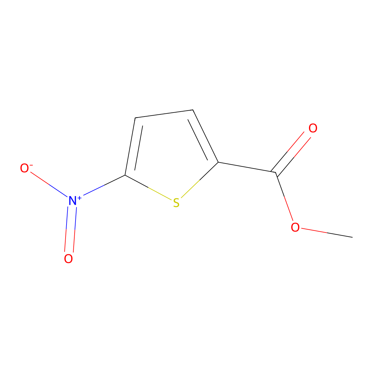 2-Thiophenecarboxylic acid, 5-nitro-, methyl ester molecular structure, CAS 5832-01-9