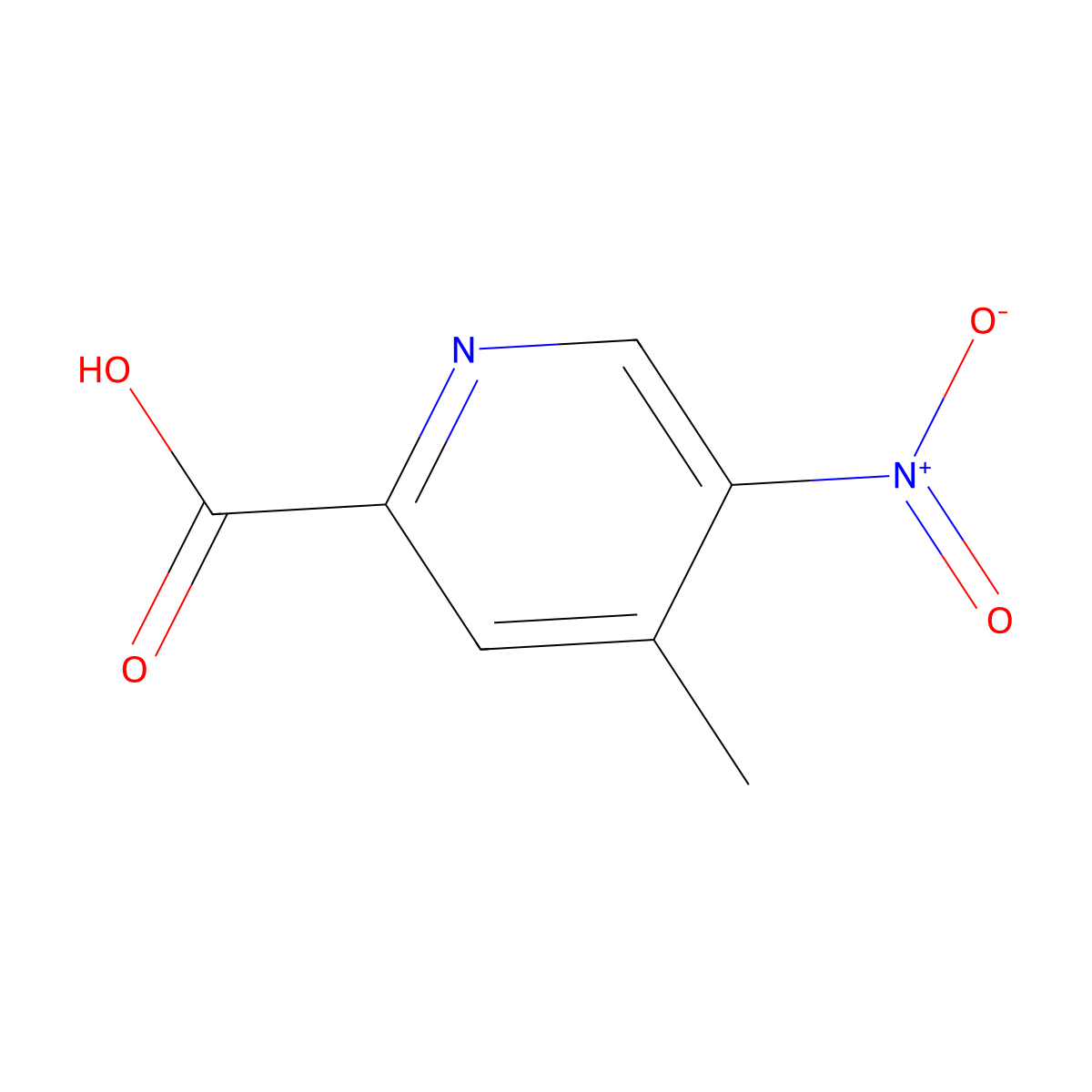 4-Methyl-5-nitro-2-pyridinecarboxylic acid molecular structure, CAS 5832-43-9