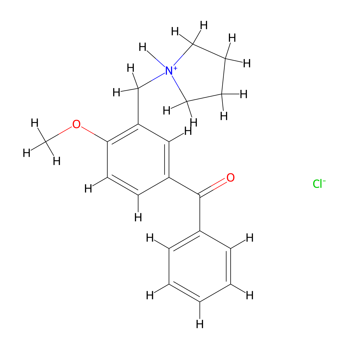 Benzophenone, 4-methoxy-3-(1-pyrrolidinylmethyl)-, hydrochloride molecular structure, CAS 58324-23-5