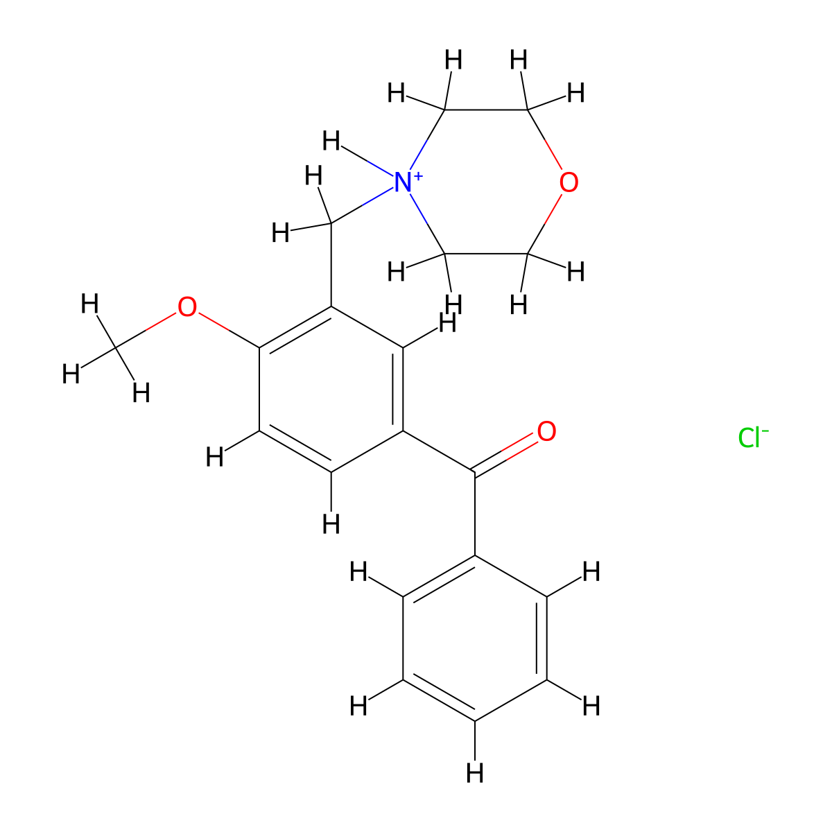 Benzophenone, 4-methoxy-3-morpholinomethyl-, hydrochloride molecular structure, CAS 58324-25-7