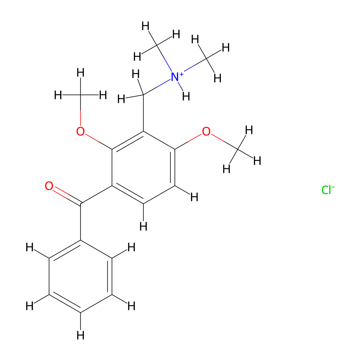 Benzophenone, 2,4-dimethoxy-3-dimethylaminomethyl-, hydrochloride molecular structure, CAS 58324-26-8