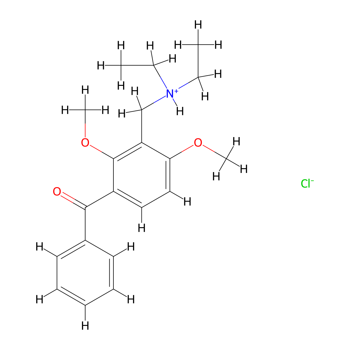 Benzophenone, 3-diethylaminomethyl-2,4-dimethoxy-, hydrochloride molecular structure, CAS 58324-27-9