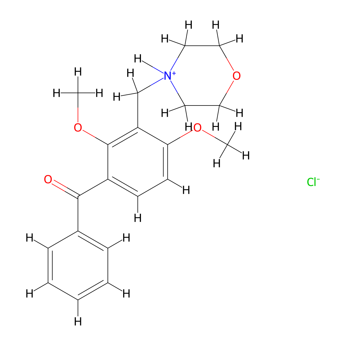 Benzophenone, 2,4-dimethoxy-3-morpholinomethyl-, hydrochloride molecular structure, CAS 58324-30-4
