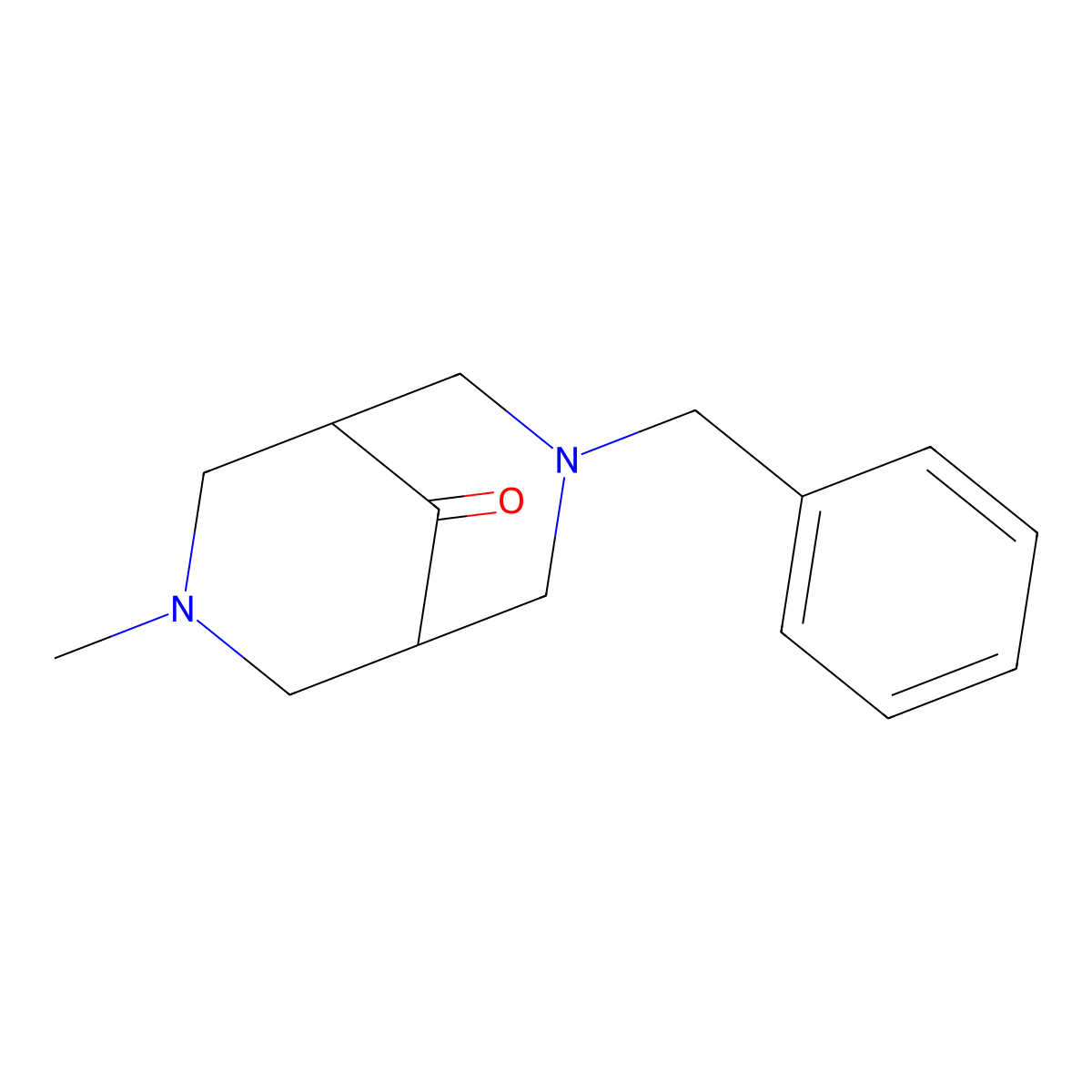 3-Benzyl-7-methyl-3,7-diazabicyclo[3.3.1]nonan-9-one molecular structure, CAS 58324-92-8