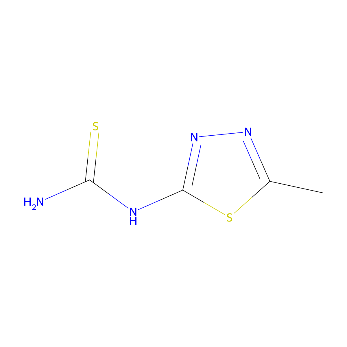 Thiourea, (5-methyl-1,3,4-thiadiazol-2-yl)- molecular structure, CAS 58326-38-8