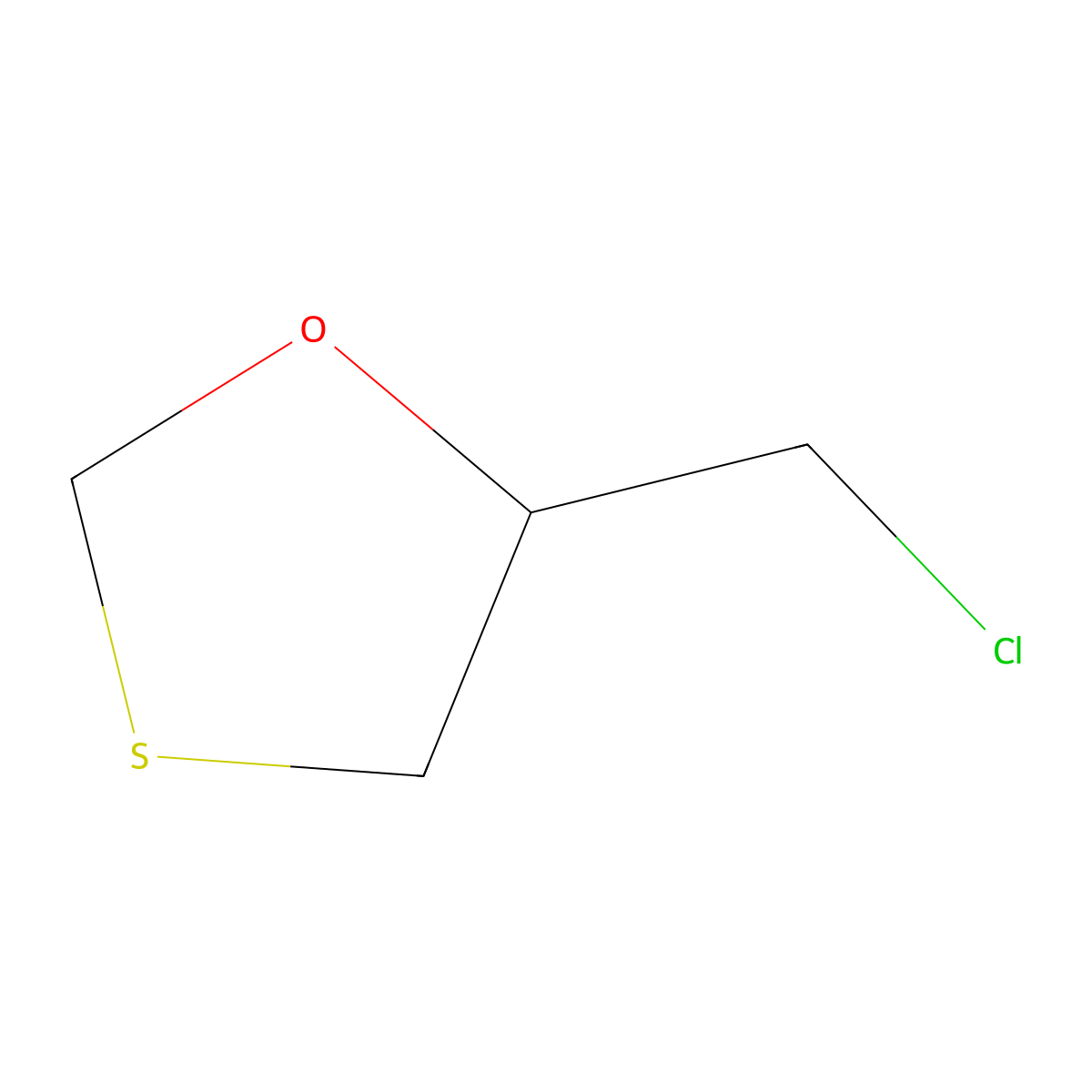 1,3-Oxathiolane, 5-(chloromethyl)- molecular structure, CAS 58327-00-7