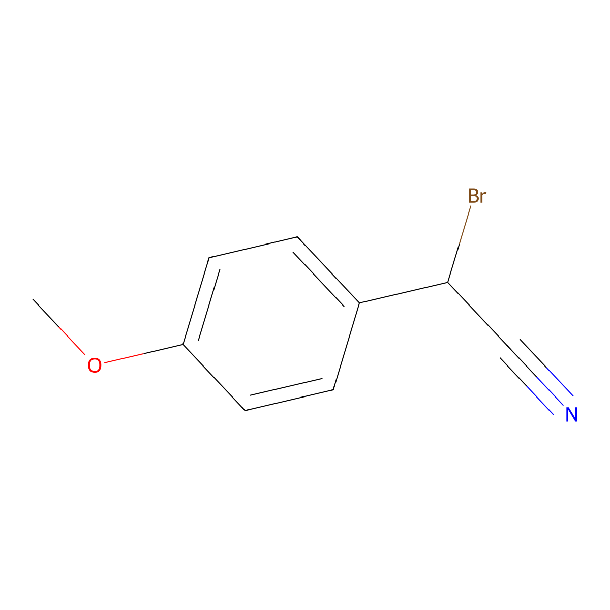 2-Bromo-2-(4-methoxyphenyl)acetonitrile molecular structure, CAS 58327-36-9
