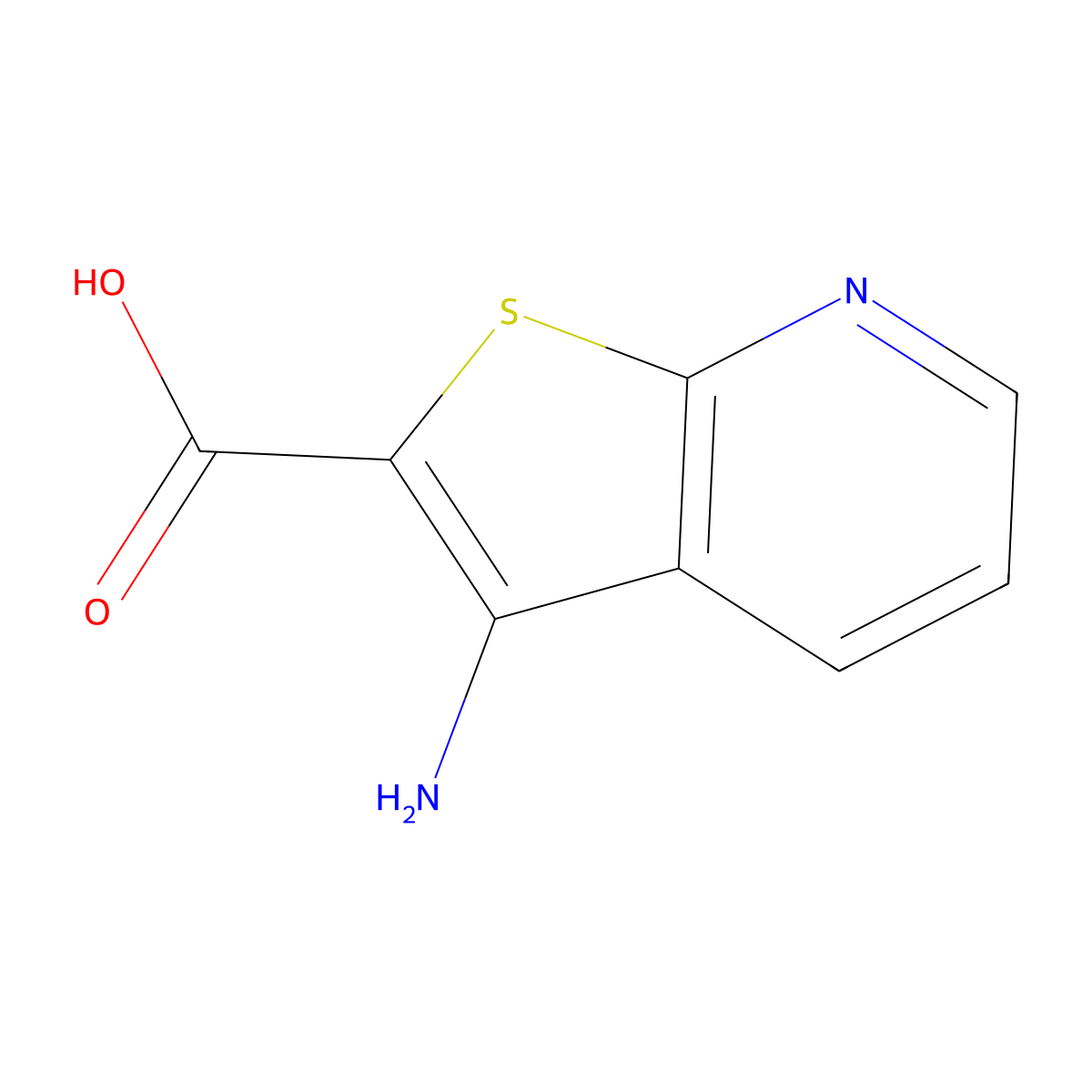3-Aminothieno[2,3-b]pyridine-2-carboxylic acid molecular structure, CAS 58327-75-6