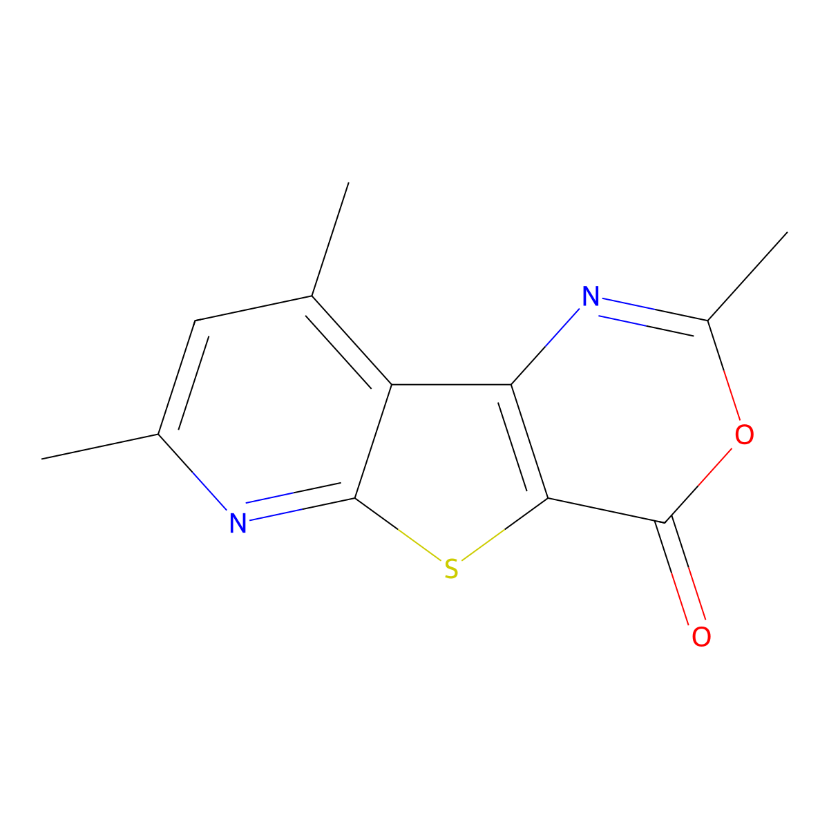 2,7,9-trimethyl-4H-pyrido[3',2':4,5]thieno[3,2-d][1,3]oxazin-4-one molecular structure, CAS 58327-87-0