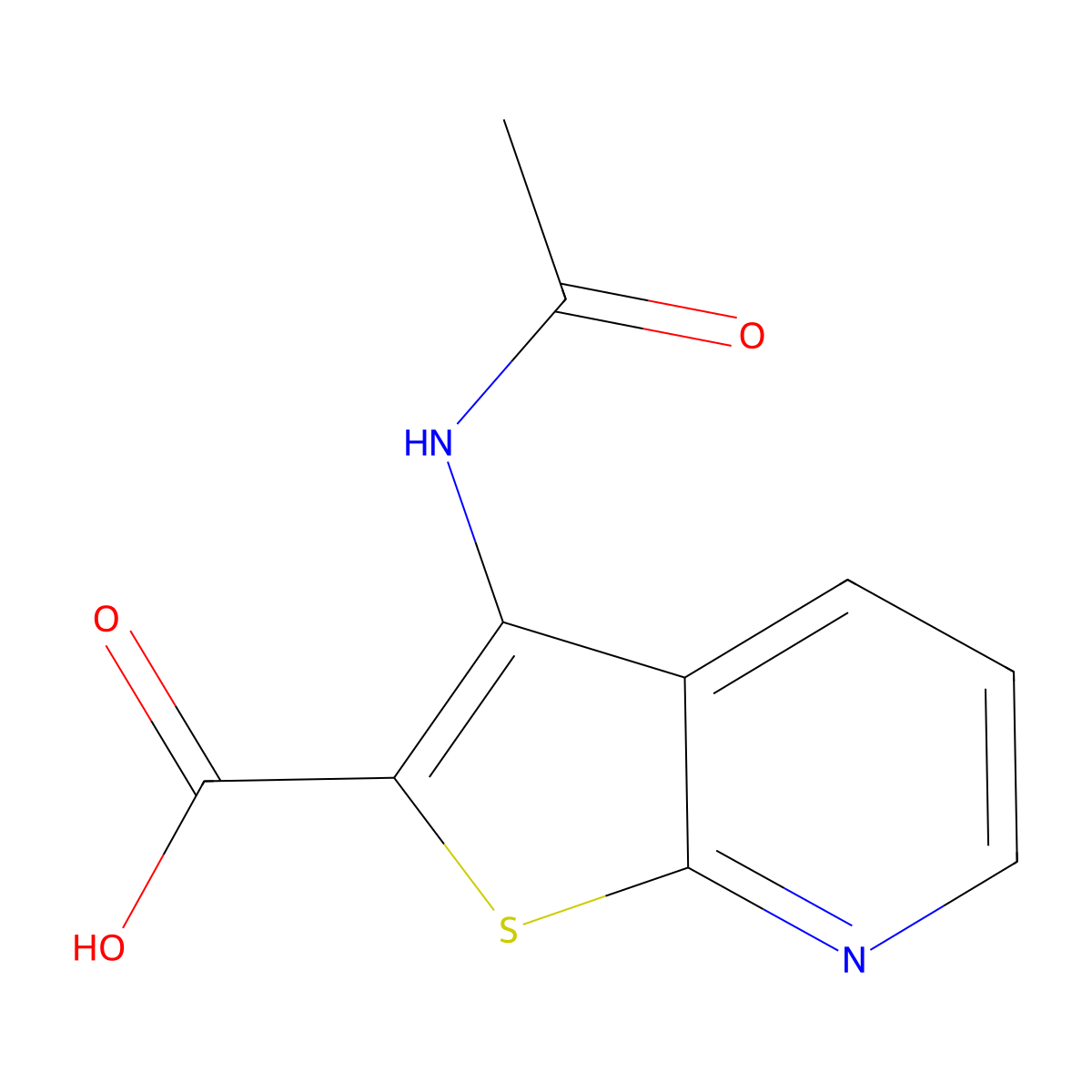 3-Acetamidothieno[2,3-b]pyridine-2-carboxylic acid molecular structure, CAS 58327-94-9