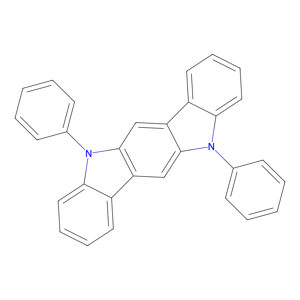 5,11-Diphenyl-5,11-dihydroindolo[3,2-b]carbazole molecular structure, CAS 58328-30-6