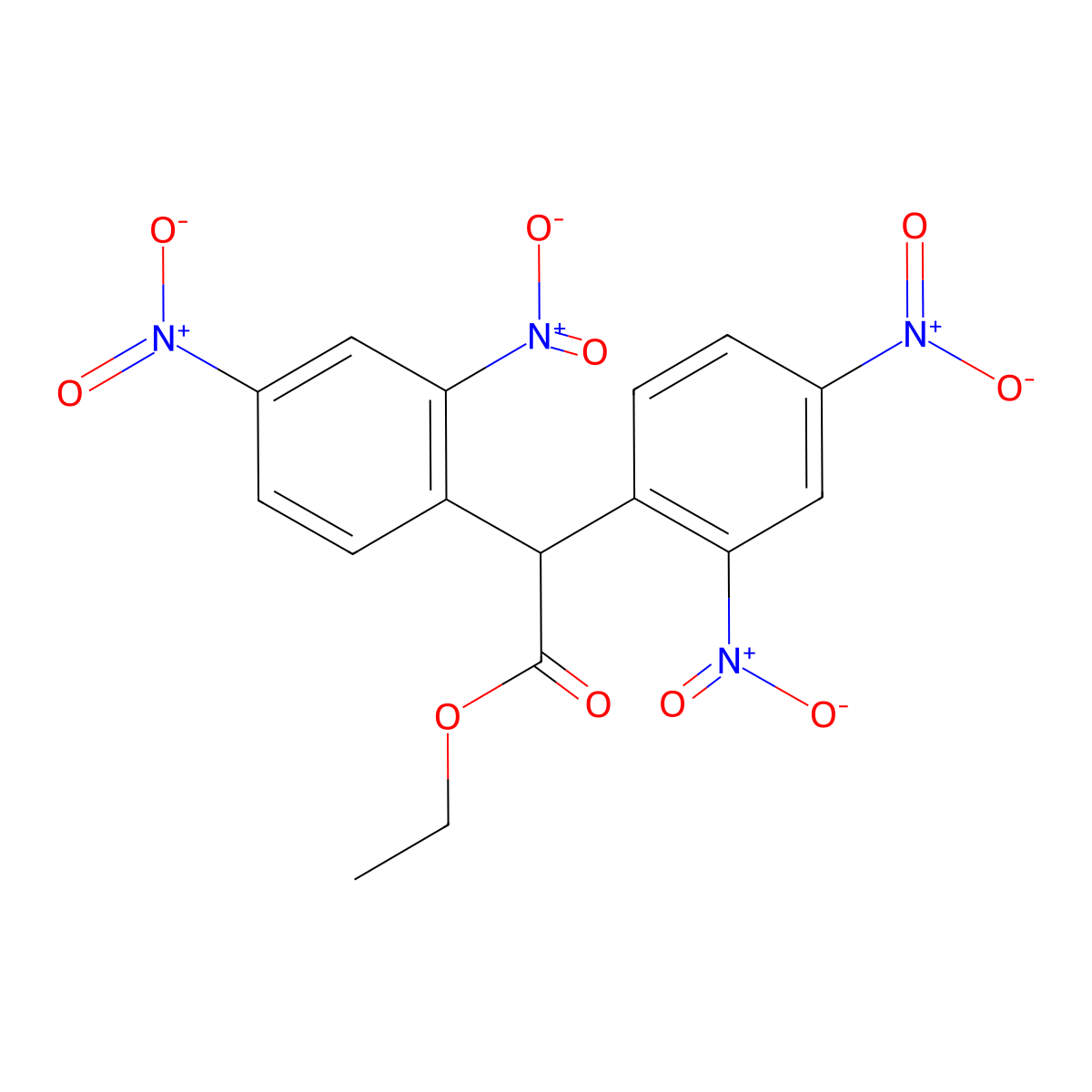 Benzeneacetic acid, alpha-(2,4-dinitrophenyl)-2,4-dinitro-, ethyl ester molecular structure, CAS 5833-18-1