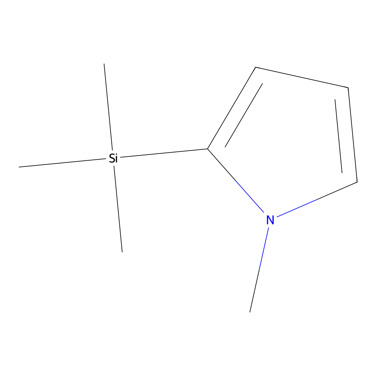1H-Pyrrole, 1-methyl-2-(trimethylsilyl)- molecular structure, CAS 5833-53-4