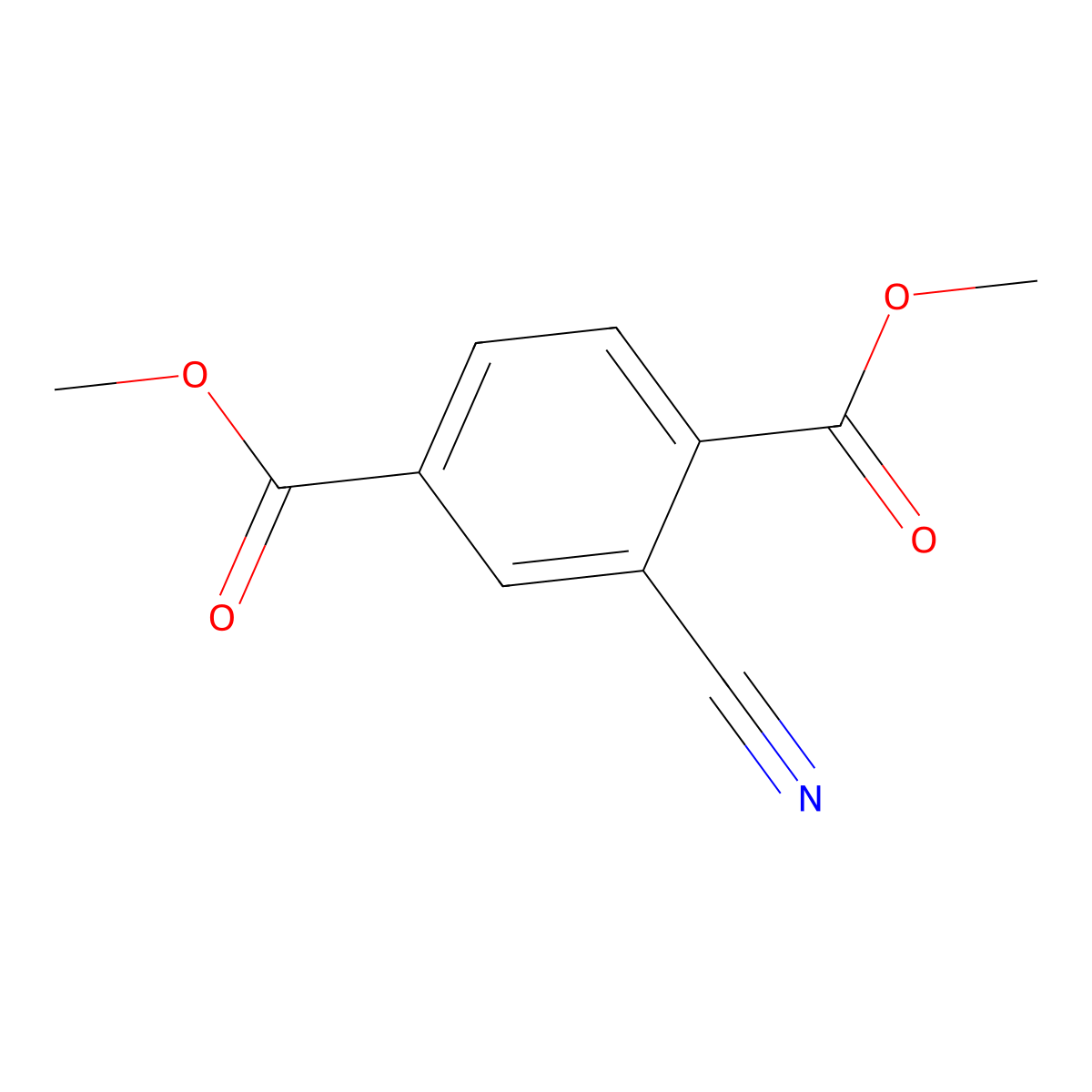 Dimethyl 2-cyanoterephthalate molecular structure, CAS 58331-98-9