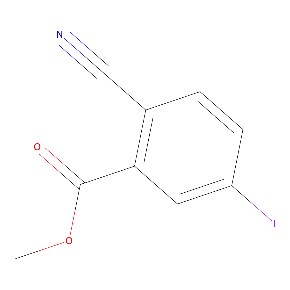 Methyl 2-cyano-5-iodo-benZoate molecular structure, CAS 58332-00-6