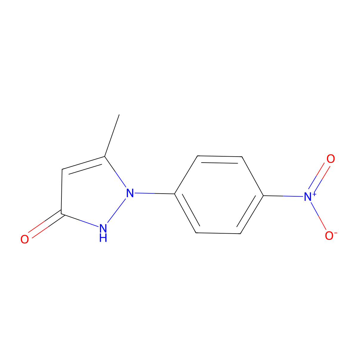 5-Methyl-1-(4-nitrophenyl)-1,2-dihydro-3h-pyrazol-3-one molecular structure, CAS 58332-40-4