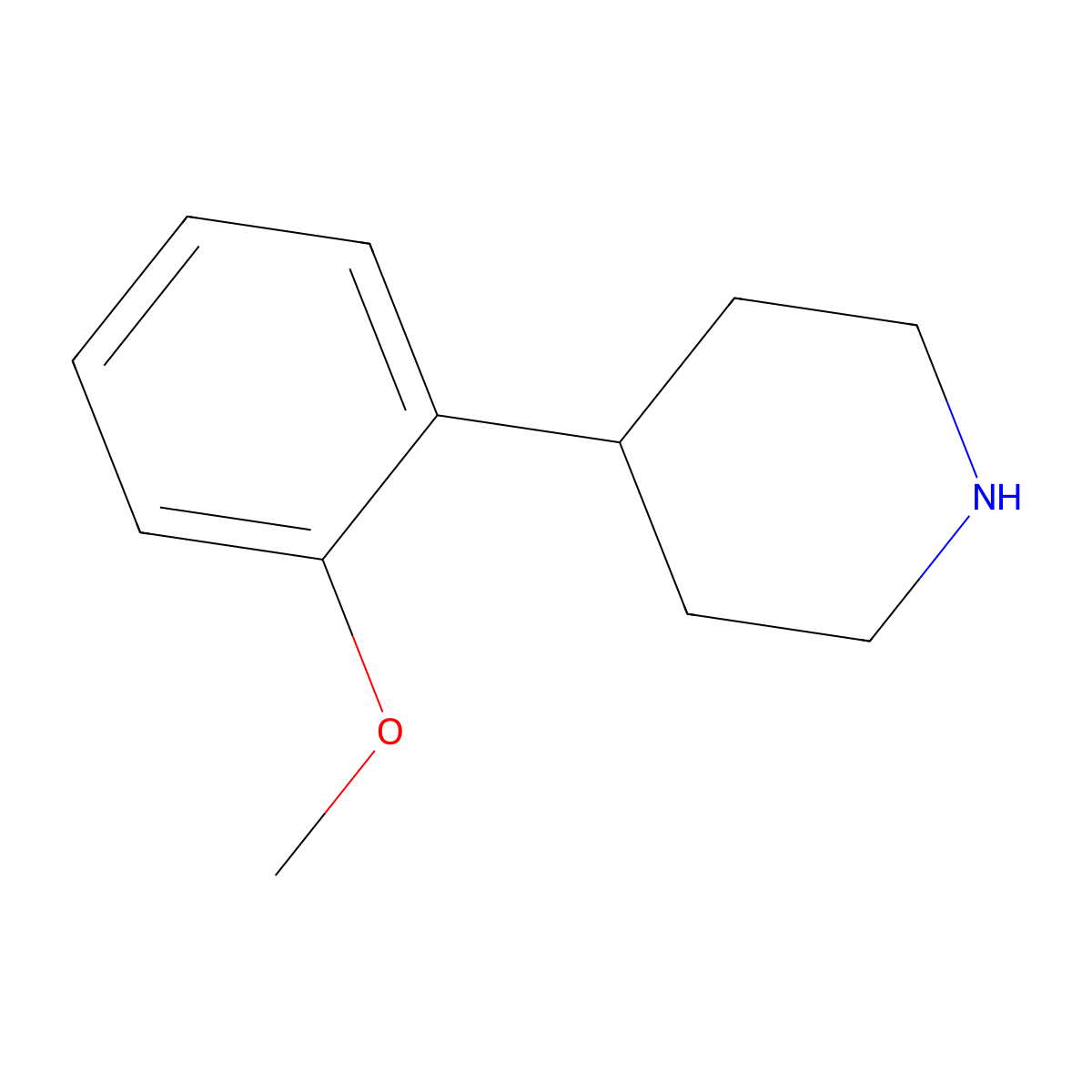 4-(2-Methoxyphenyl)piperidine molecular structure, CAS 58333-75-8