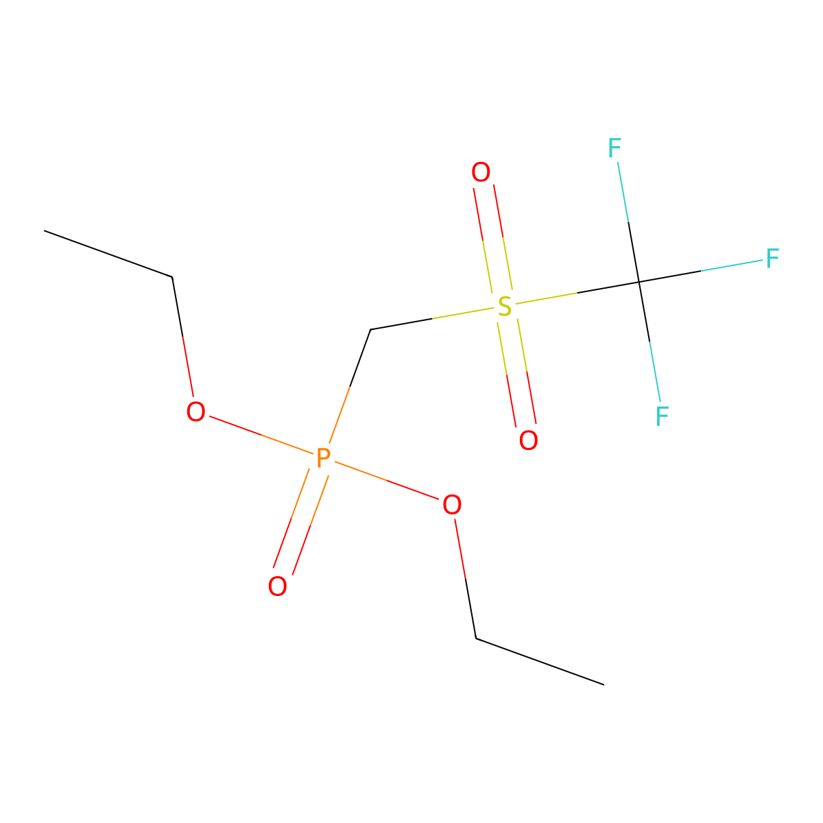 Diethyl [[(Trifluoromethyl)sulfonyl]methyl]phosphonate molecular structure, CAS 58334-27-3