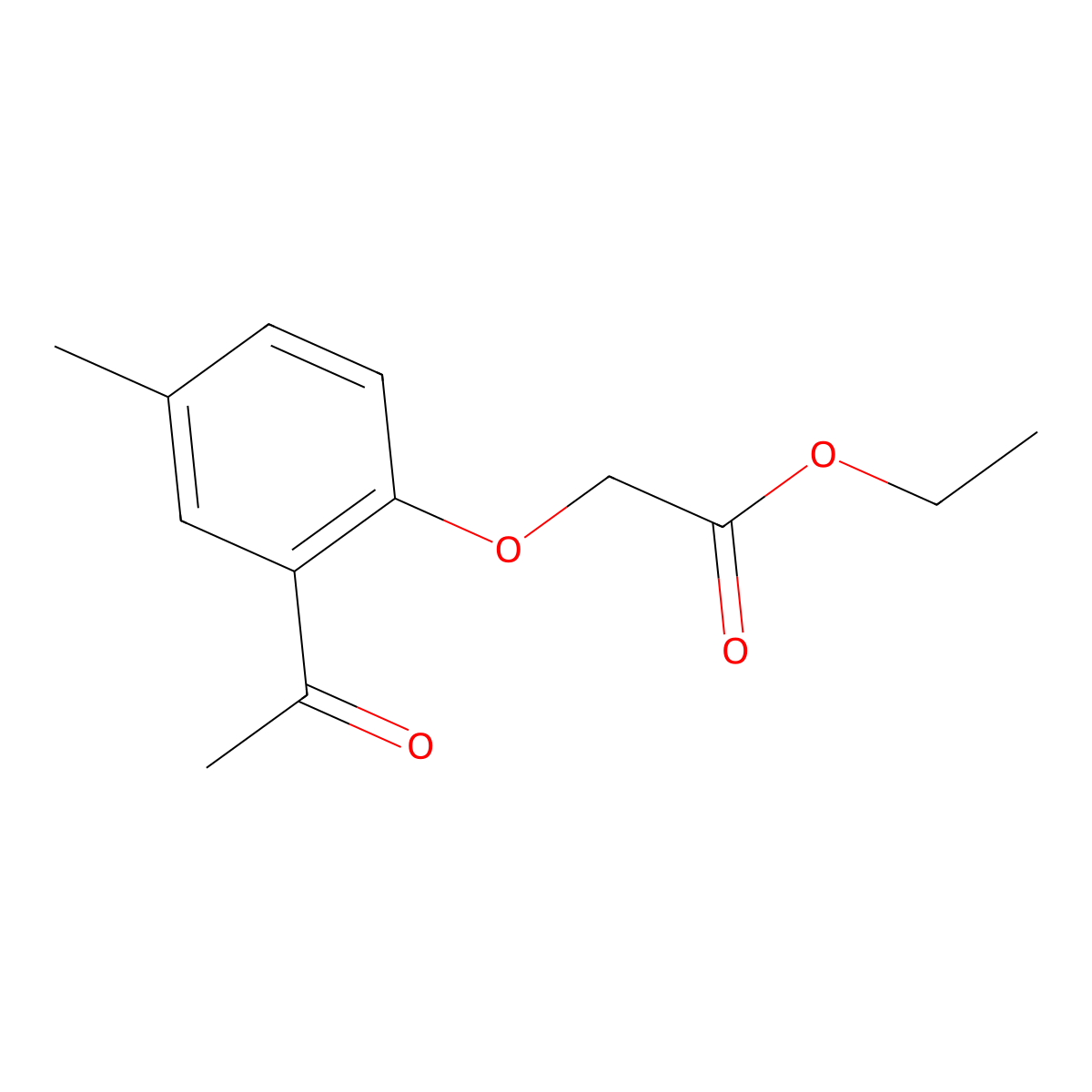 Acetic acid, (2-acetyl-4-methylphenoxy)-, ethyl ester molecular structure, CAS 58335-85-6
