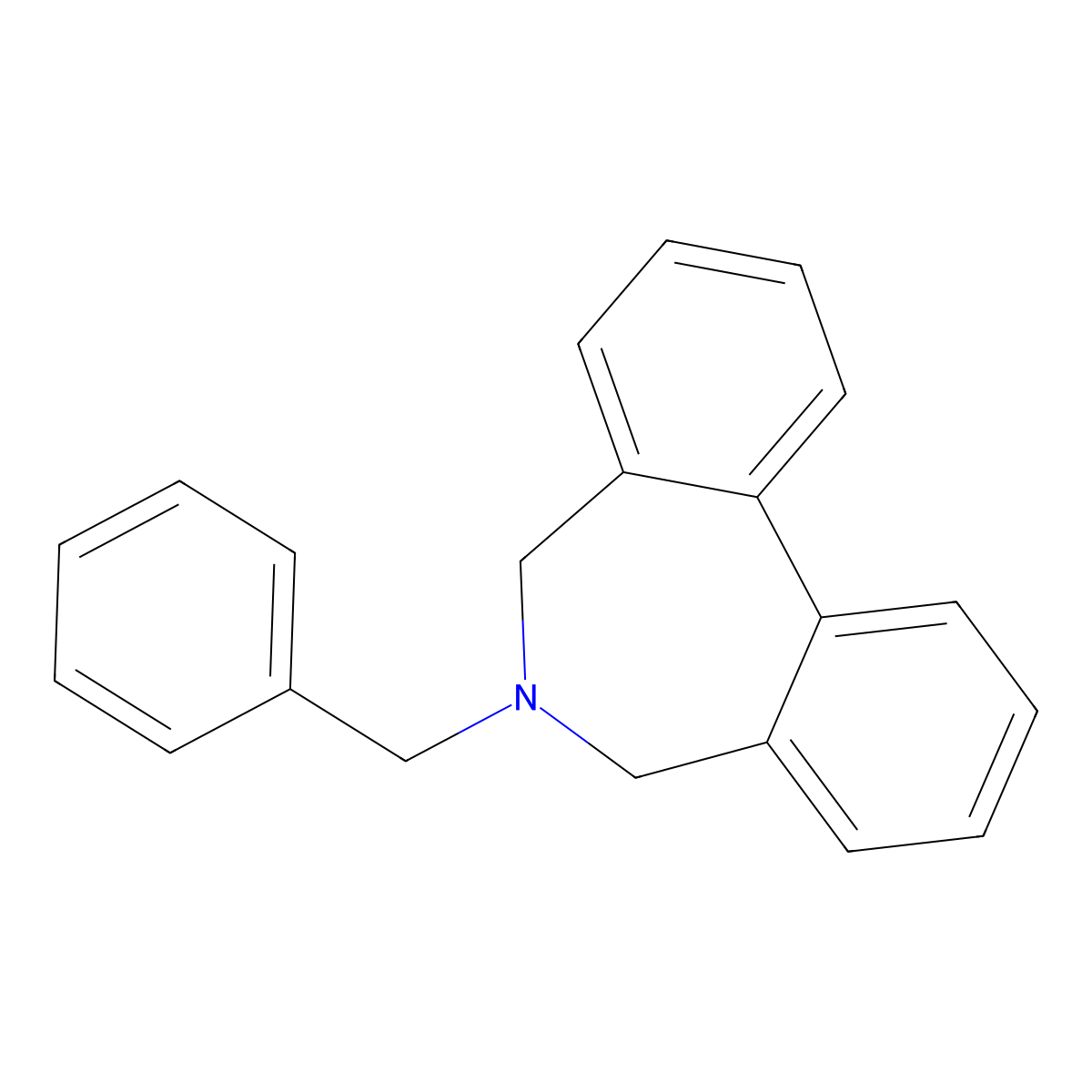 5H-Dibenz(c,e)azepine, 6-benzyl-6,7-dihydro- molecular structure, CAS 58335-98-1