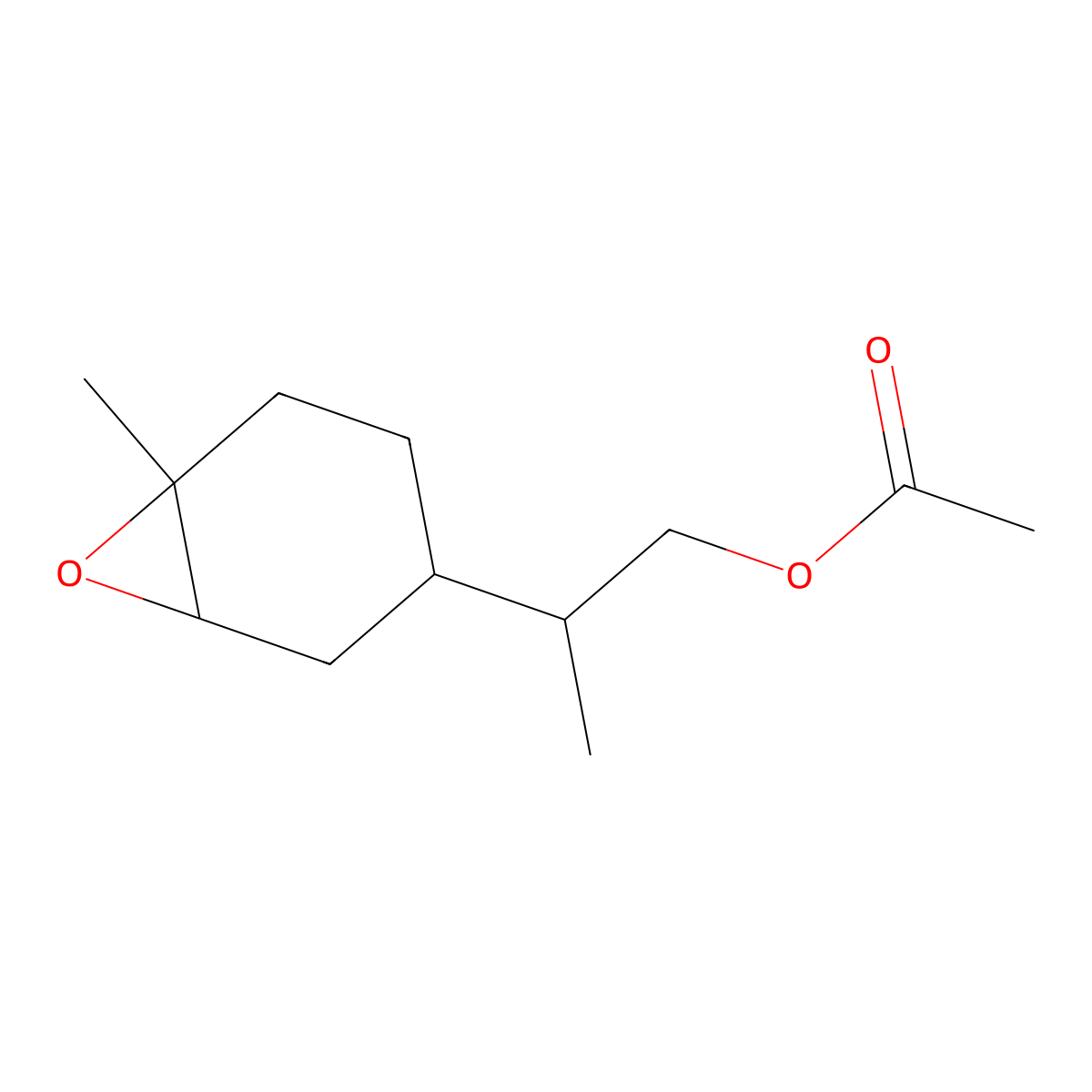 beta,6-Dimethyl-7-oxabicyclo(4.1.0)heptane-3-ethyl acetate molecular structure, CAS 58336-07-5