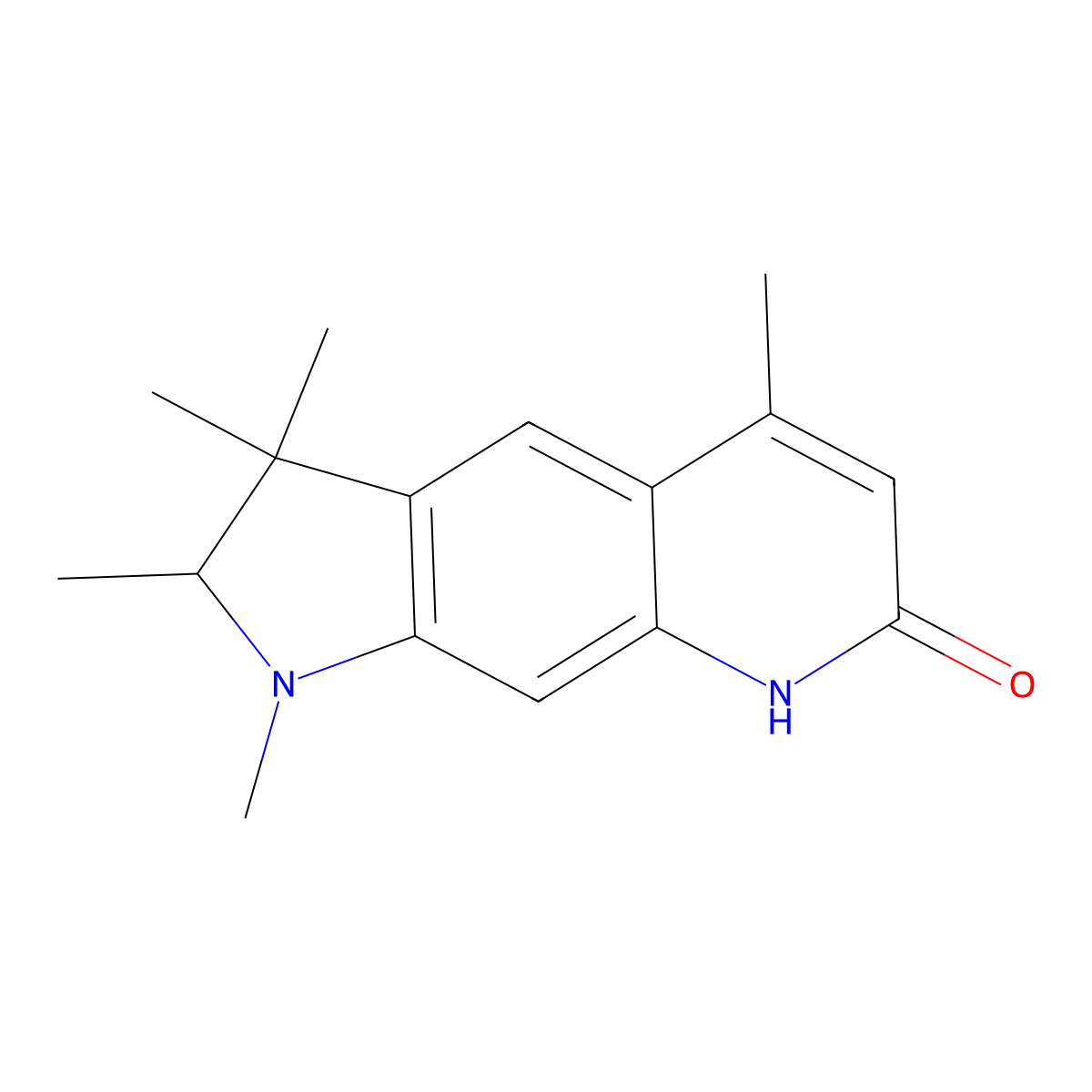 7H-Pyrrolo[3,2-g]quinolin-7-one, 1,2,3,8-tetrahydro-1,2,3,3,5-pentamethyl- molecular structure, CAS 58336-37-1