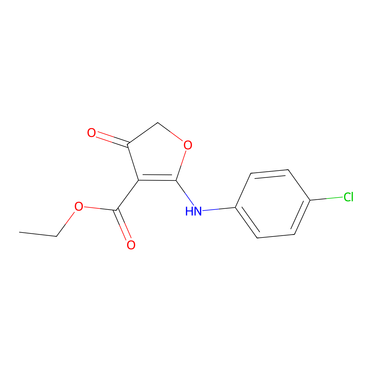 Ethyl 2-[(4-chlorophenyl)amino]-4-oxo-4,5-dihydrofuran-3-carboxylate molecular structure, CAS 58337-17-0