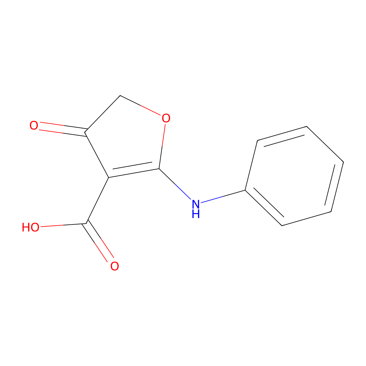 4-Oxo-2-(phenylamino)-4,5-dihydrofuran-3-carboxylic acid molecular structure, CAS 58337-23-8
