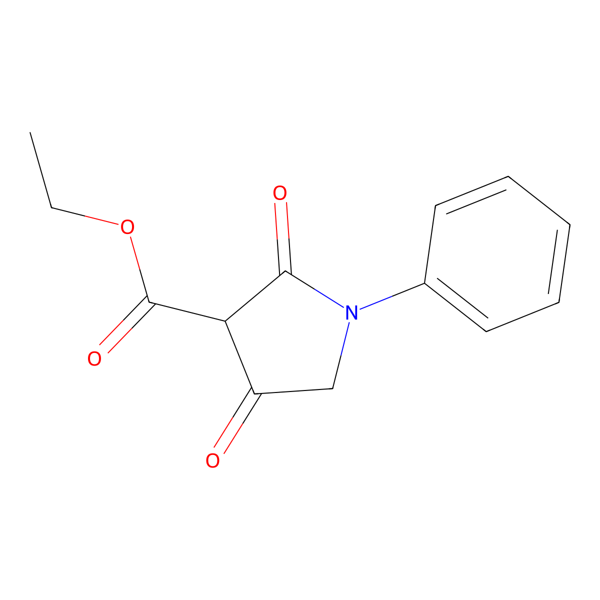 Ethyl 2,4-dioxo-1-phenylpyrrolidine-3-carboxylate molecular structure, CAS 58337-24-9