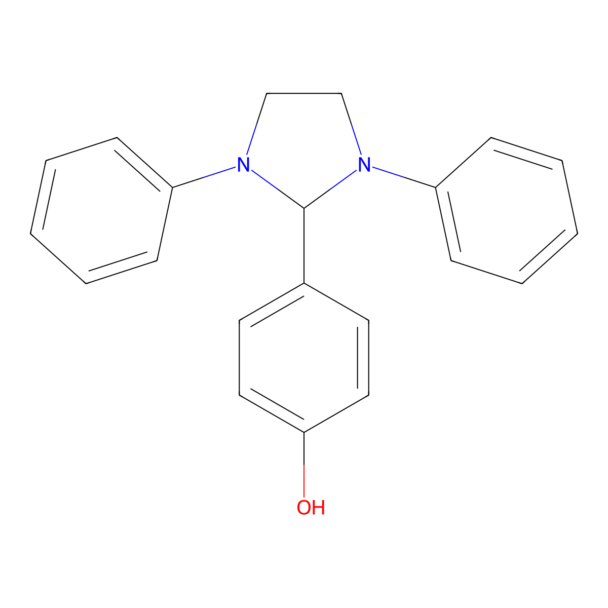 4-(1,3-Diphenylimidazolidin-2-yl)phenol molecular structure, CAS 58343-00-3