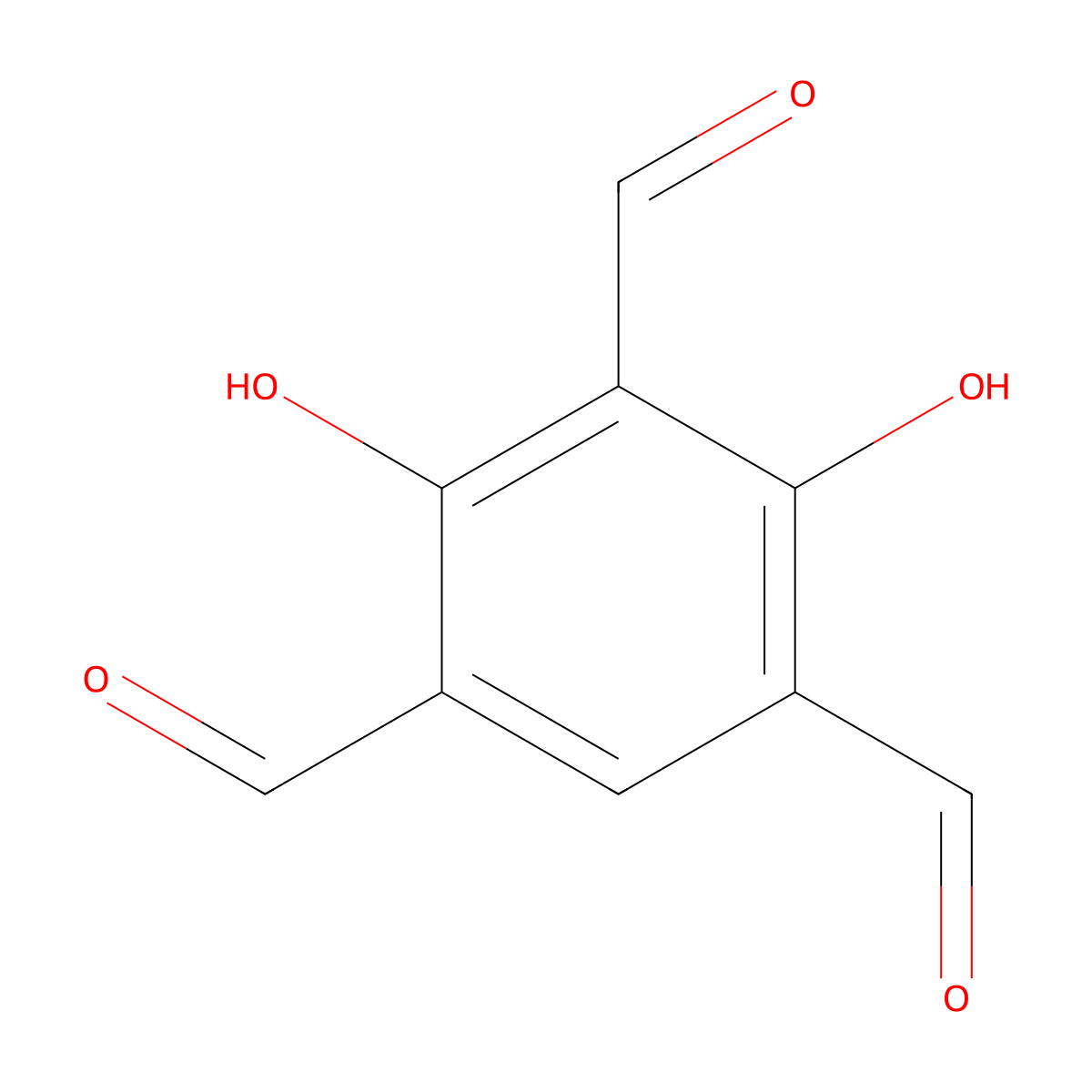 2,4-Dihydroxybenzene-1,3,5-tricarbaldehyde molecular structure, CAS 58343-11-6