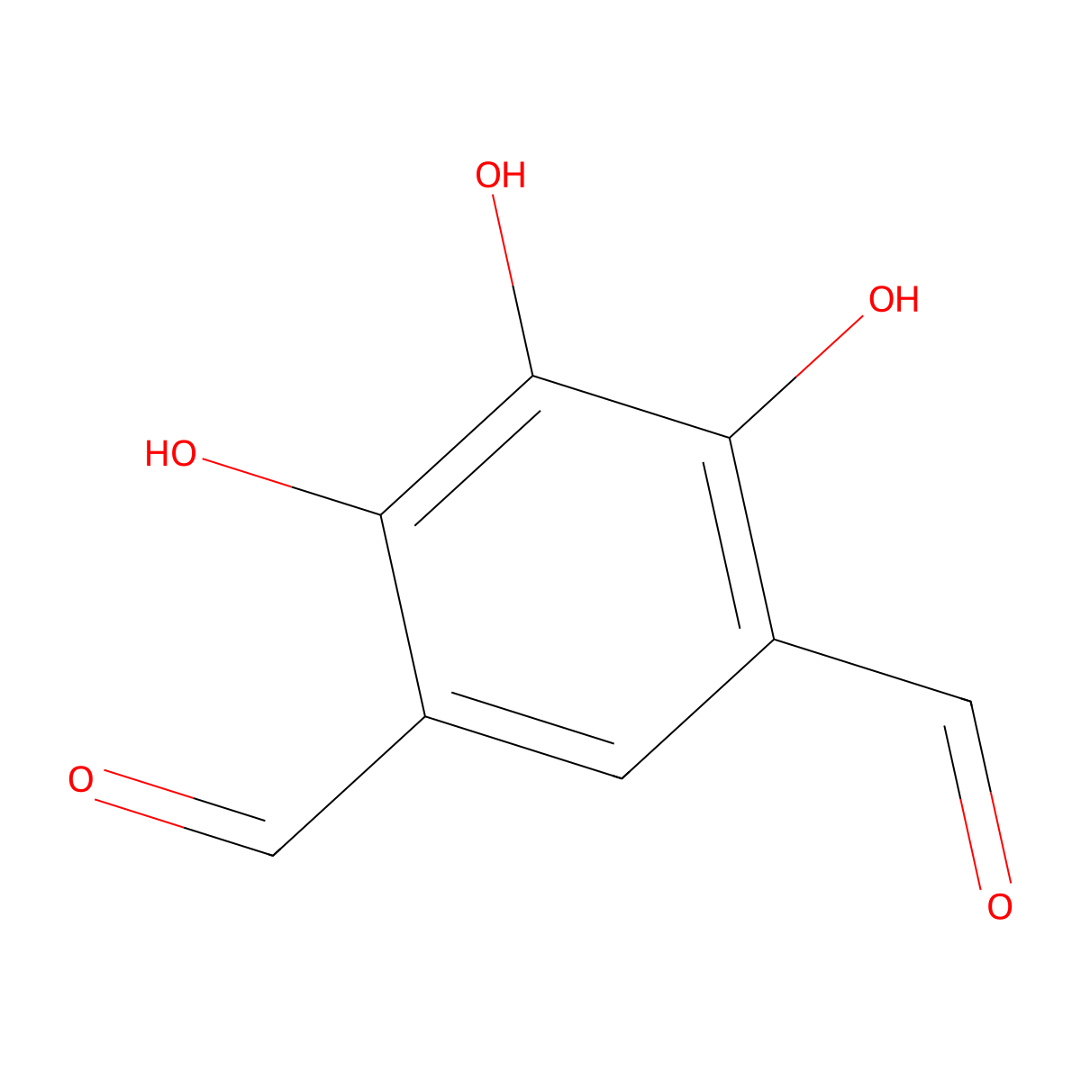 4,5,6-Trihydroxybenzene-1,3-dicarbaldehyde molecular structure, CAS 58343-12-7
