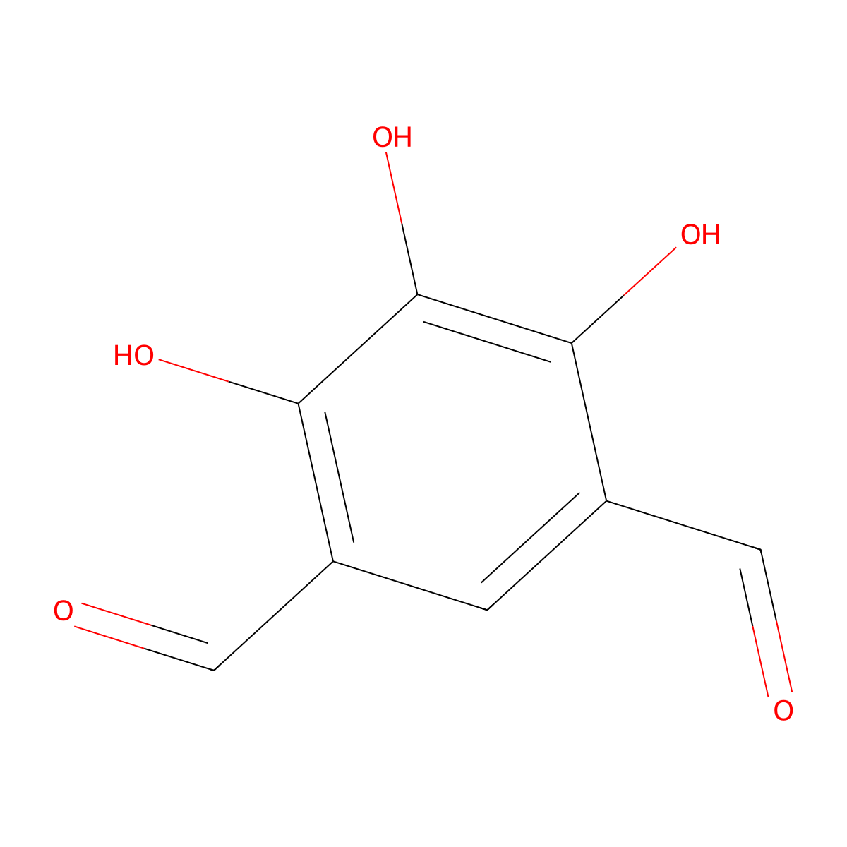 4,5,6-Trihydroxybenzene-1,3-dicarbaldehyde molecular structure, CAS 58343-12-7