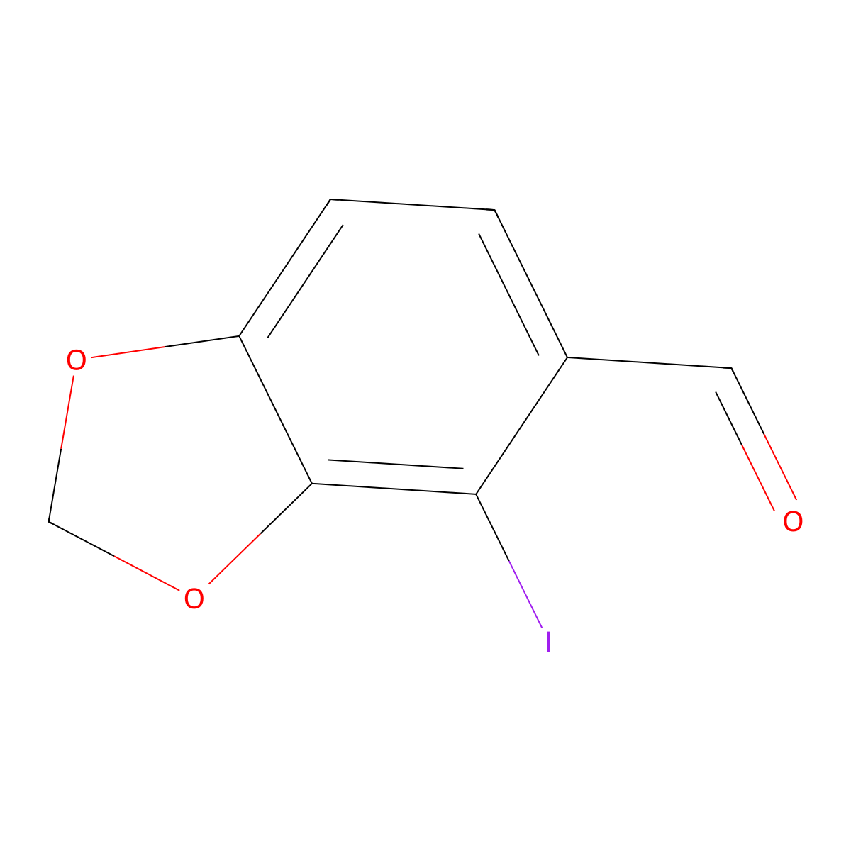 4-Iodobenzo[d][1,3]dioxole-5-carbaldehyde molecular structure, CAS 58343-45-6