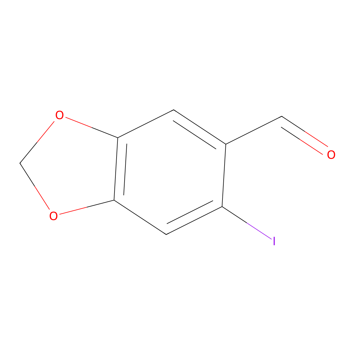 6-Iodobenzo[d][1,3]dioxole-5-carbaldehyde molecular structure, CAS 58343-53-6