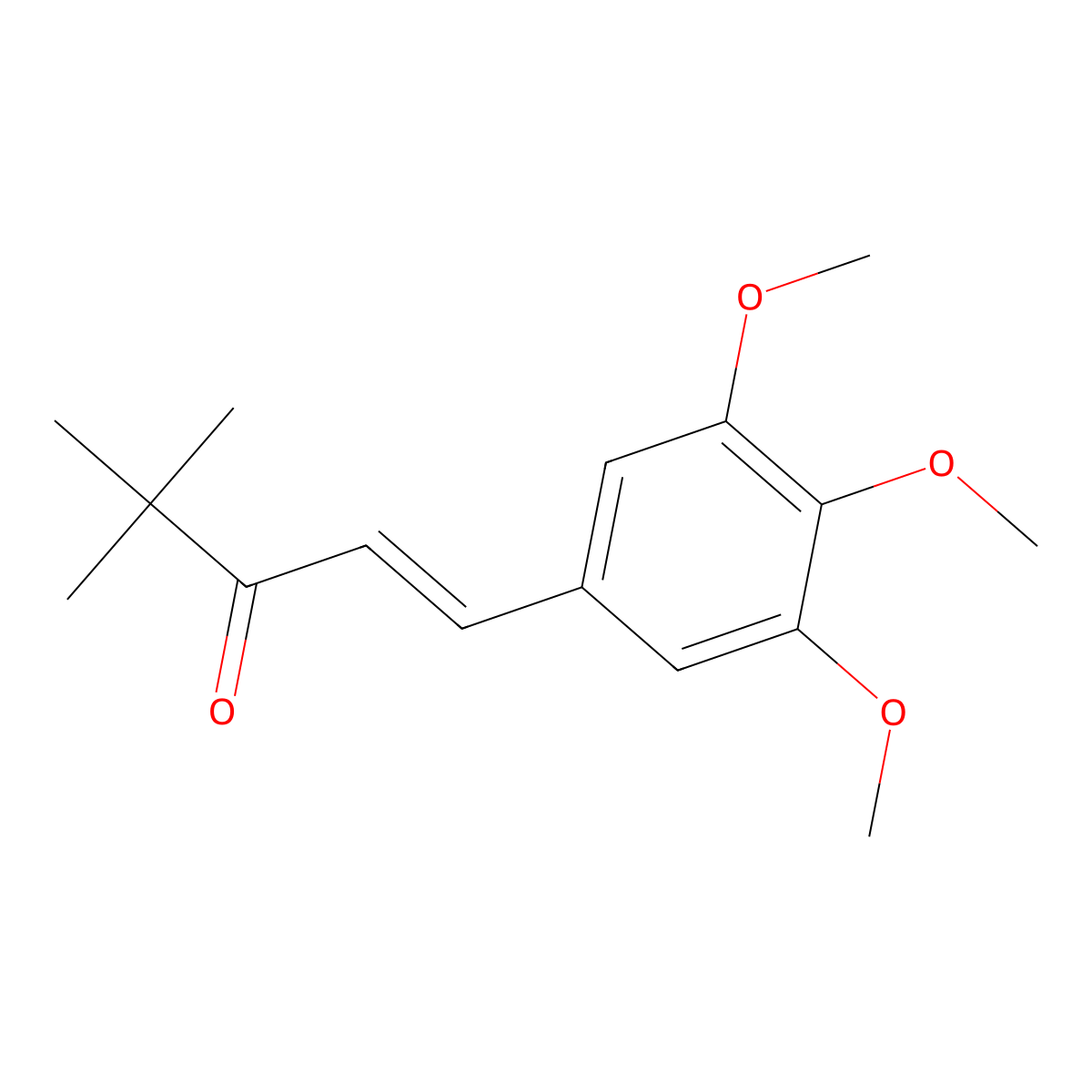 1-Penten-3-one, 4,4-dimethyl-1-(3,4,5-trimethoxyphenyl)- molecular structure, CAS 58344-31-3