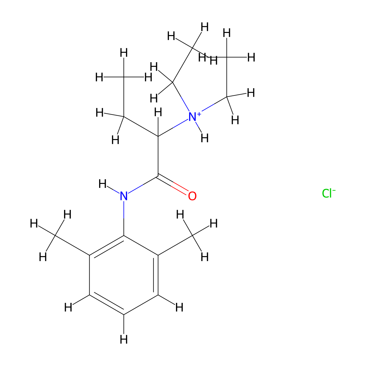 2',6'-Butyroxylidide, 2-(diethylamino)-, hydrochloride molecular structure, CAS 58345-48-5