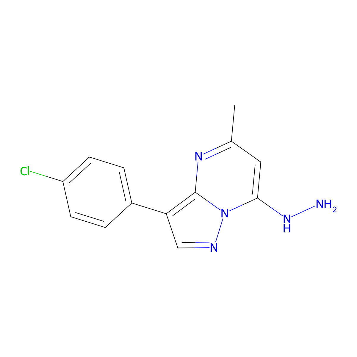 3-(4-Chlorophenyl)-7-hydrazinyl-5-methylpyrazolo[1,5-a]pyrimidine molecular structure, CAS 58347-28-7