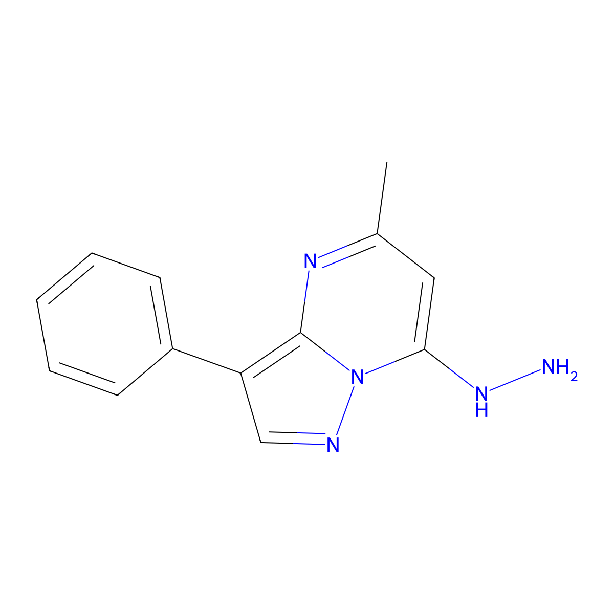 7-Hydrazinyl-5-methyl-3-phenylpyrazolo[1,5-a]pyrimidine molecular structure, CAS 58347-29-8