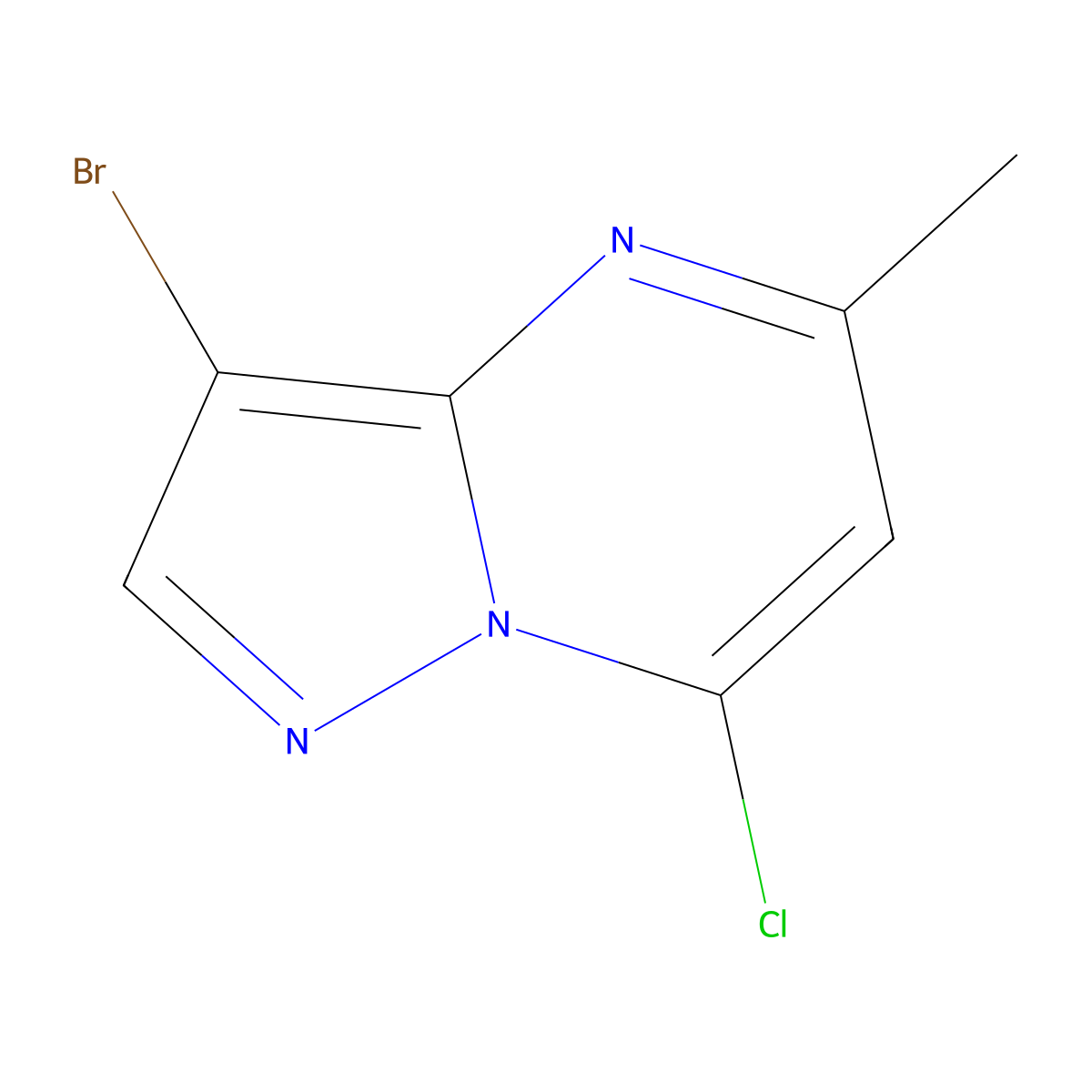 3-Bromo-7-chloro-5-methylpyrazolo[1,5-a]pyrimidine molecular structure, CAS 58347-47-0