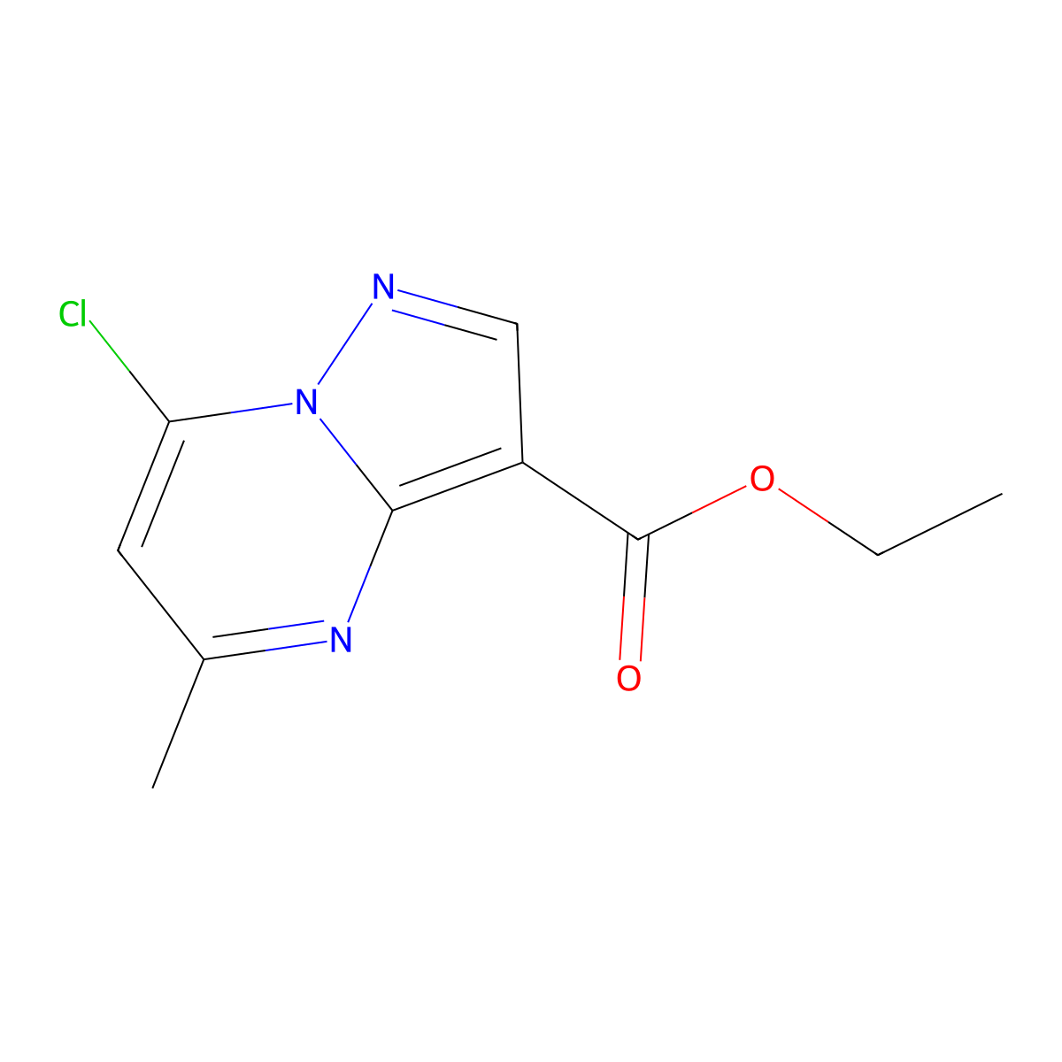Ethyl 7-chloro-5-methylpyrazolo[1,5-a]pyrimidine-3-carboxylate molecular structure, CAS 58347-48-1