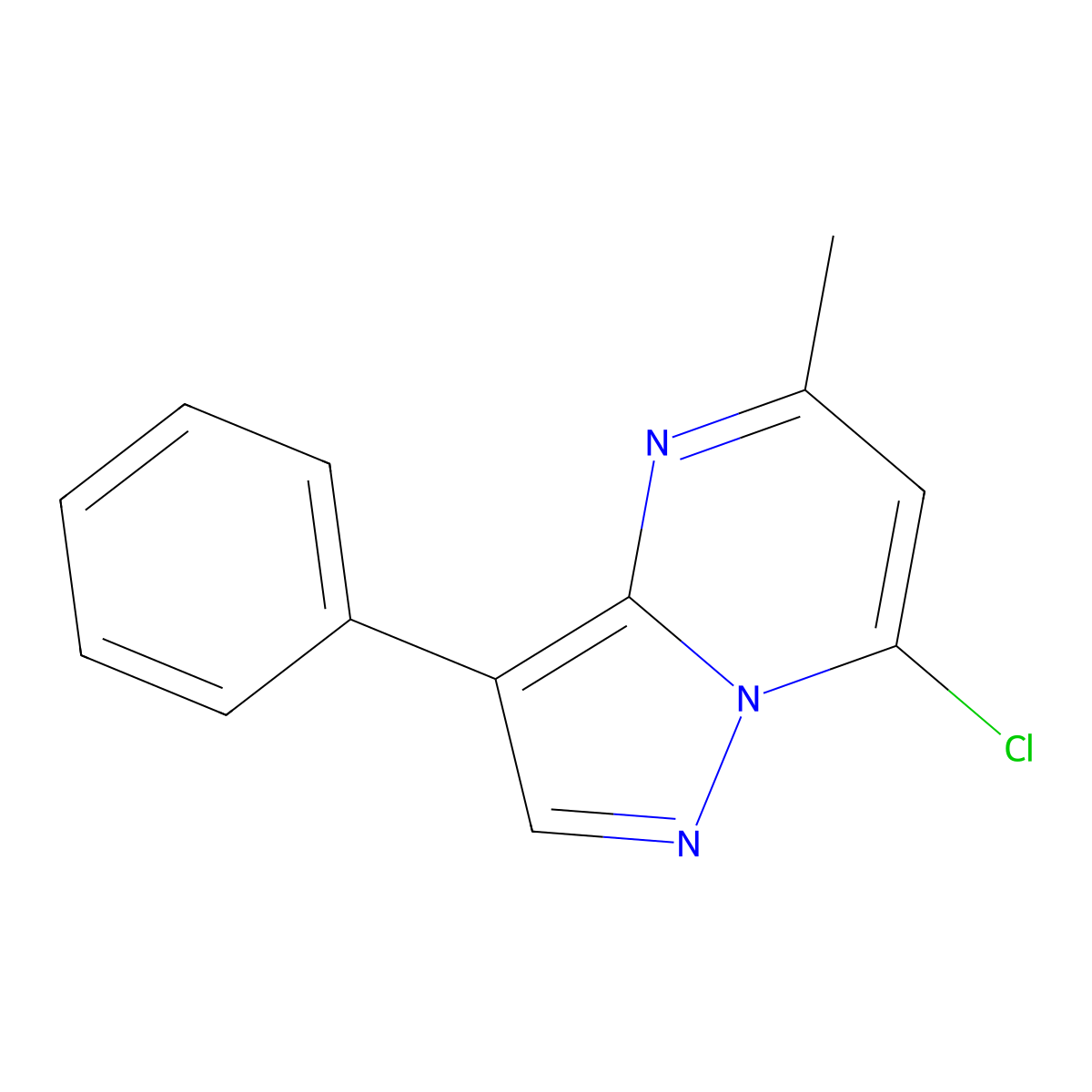 7-Chloro-5-methyl-3-phenylpyrazolo[1,5-a]pyrimidine molecular structure, CAS 58347-51-6
