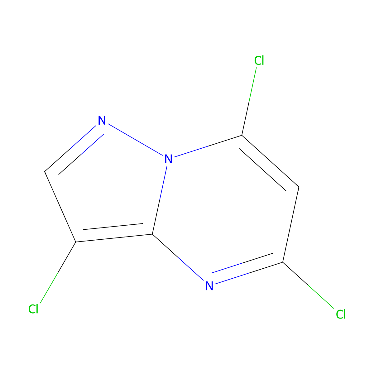 3,5,7-Trichloropyrazolo[1,5-a]pyrimidine molecular structure, CAS 58347-52-7