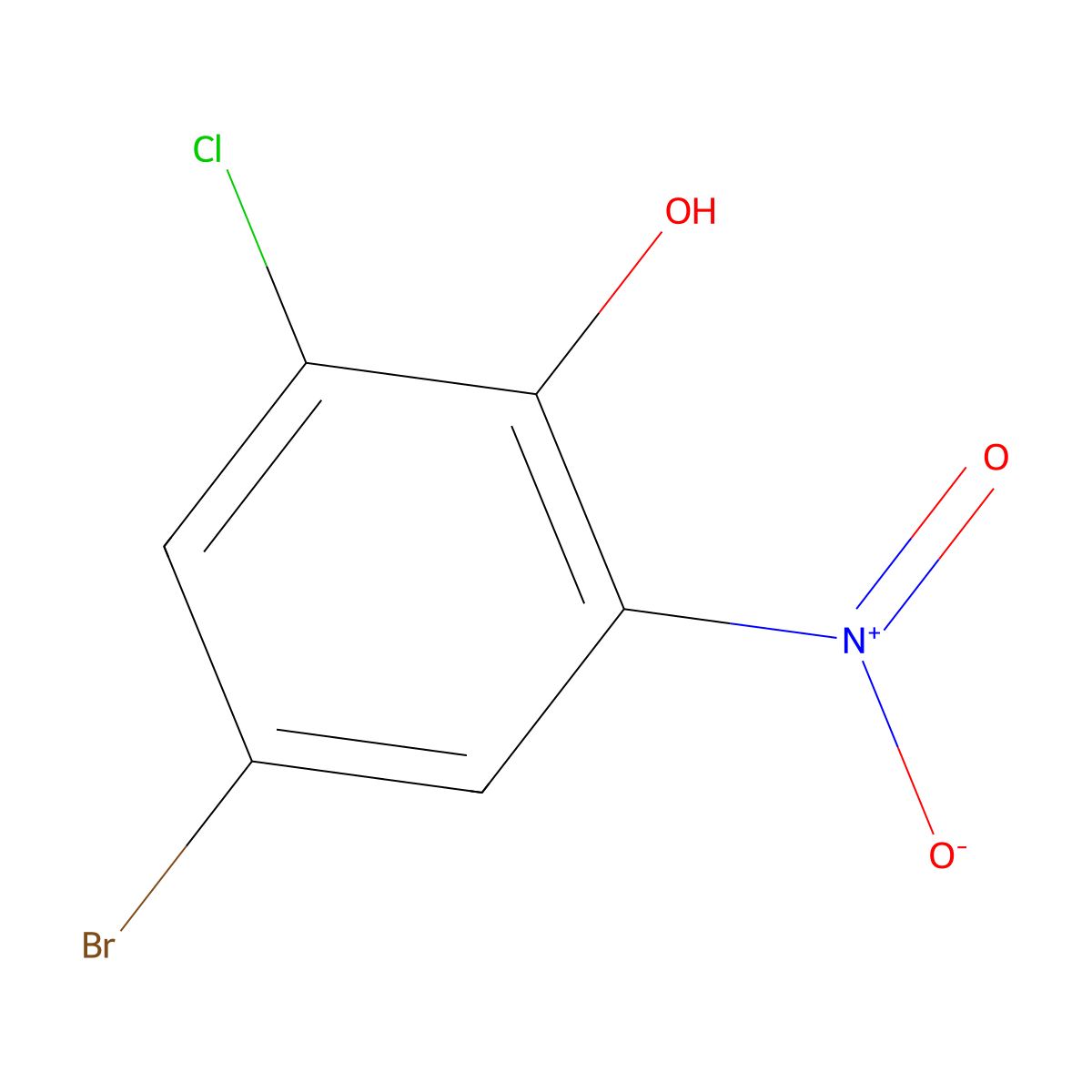 Phenol, 4-bromo-2-chloro-6-nitro- molecular structure, CAS 58349-01-2