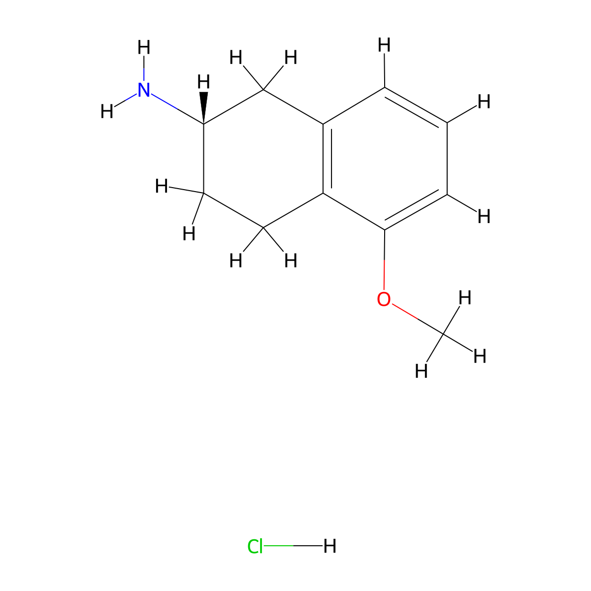(S)-2-amino-5-methoxytetralin hydrochloride molecular structure, CAS 58349-17-0