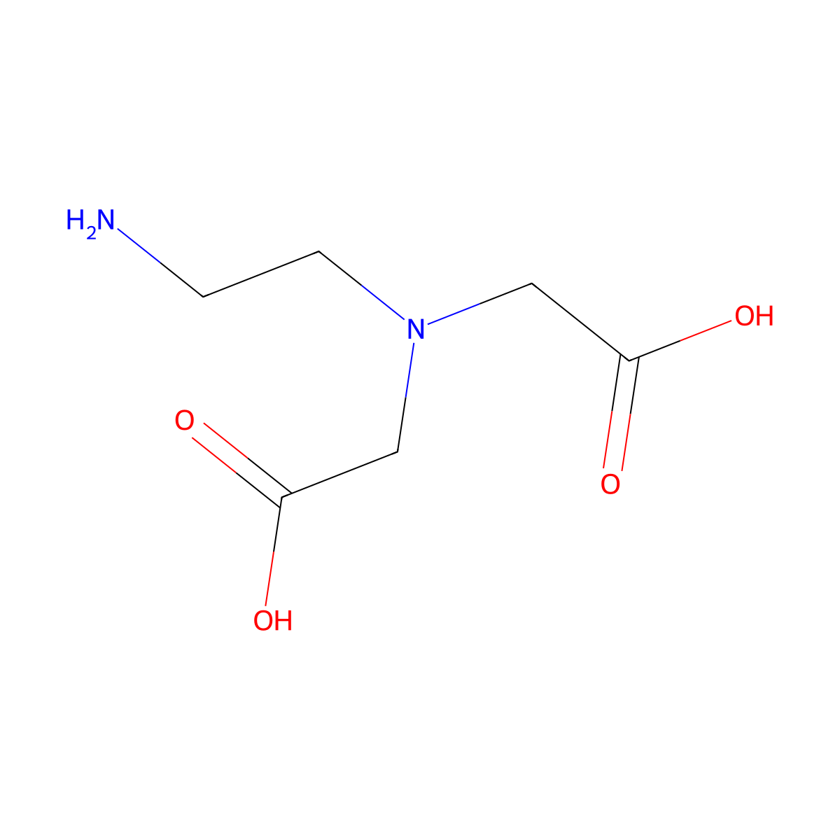 Glycine, N-(2-aminoethyl)-N-(carboxymethyl)- molecular structure, CAS 5835-29-0