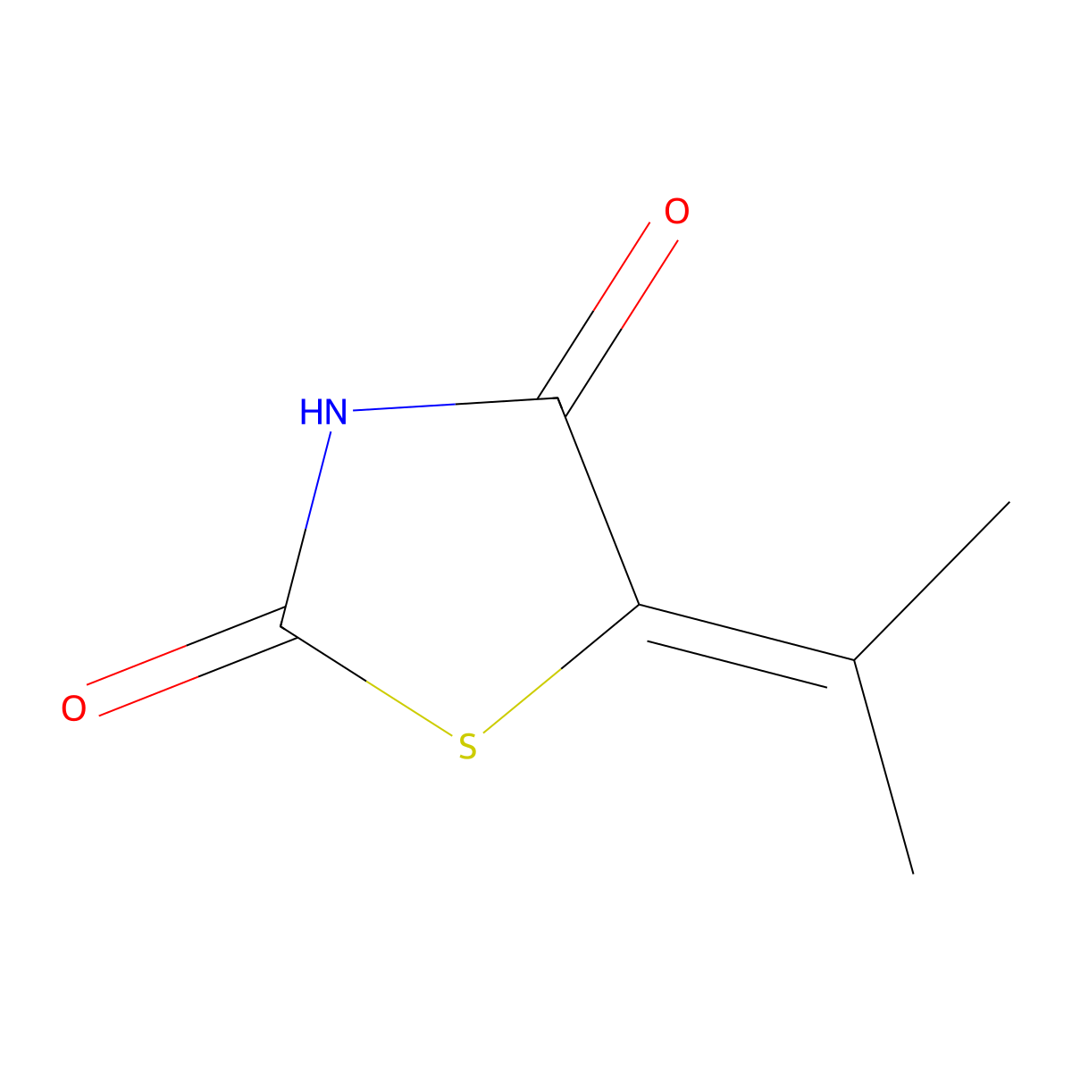 5-Isopropylidene-thiazolidine-2,4-dione molecular structure, CAS 5835-47-2